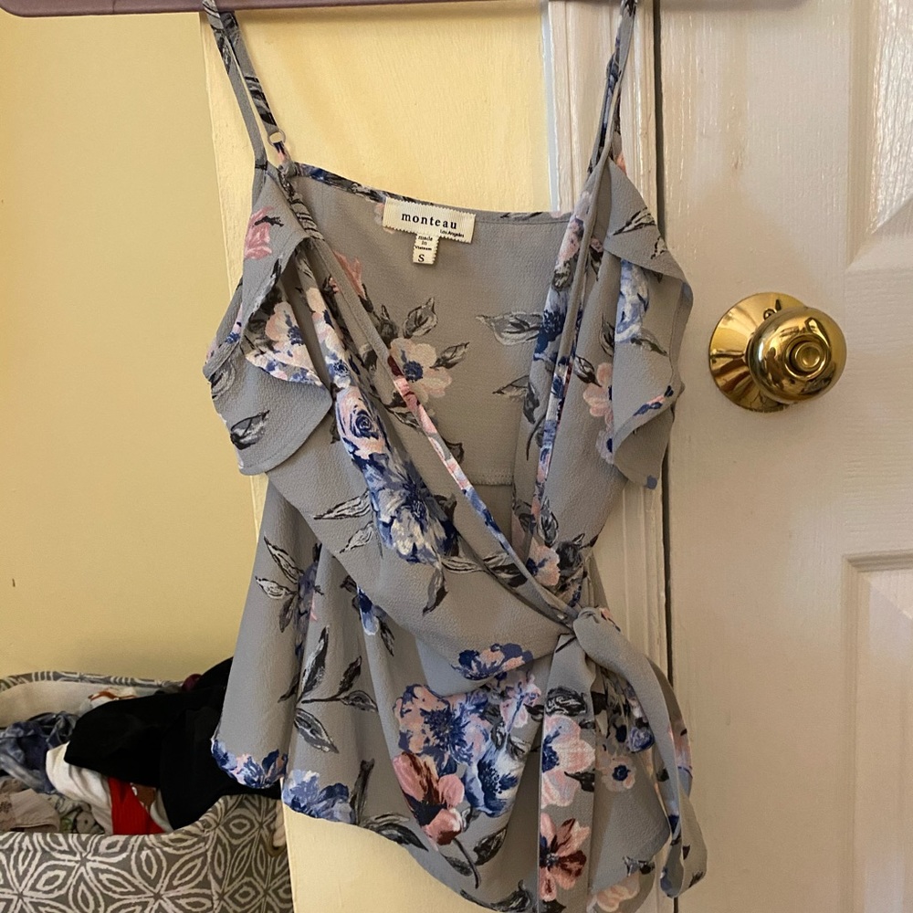 Floral Wrap Tank Top
